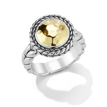 JAI Two-Tone Hammered Ring